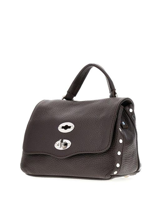 Zanellato Black Stud-detailed Twist-lock Small Tote Bag