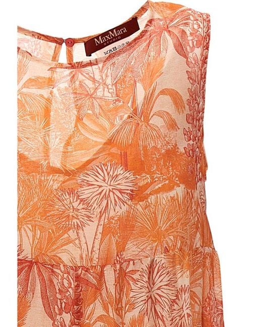 Max Mara Studio Orange Foce - Flounced Dress