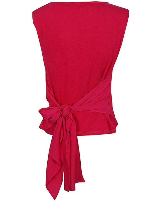 Weekend by Maxmara Red Boat Neck Tied Top