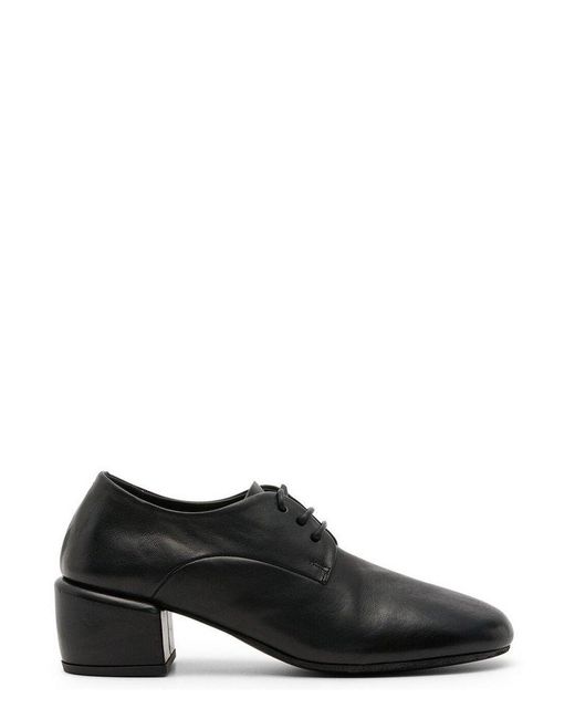 Marsèll Black Almond-Toe Lace-Up Oxford Shoes