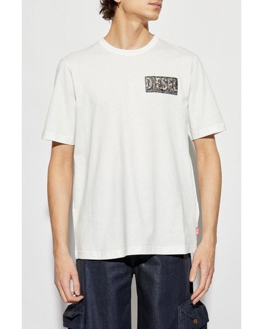 DIESEL White T-Adjust-R19 T-Shirt for men