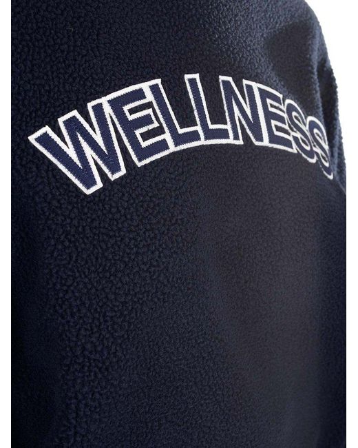 Sporty & Rich Blue Sherpa Wellness Crewneck Sweatshirt
