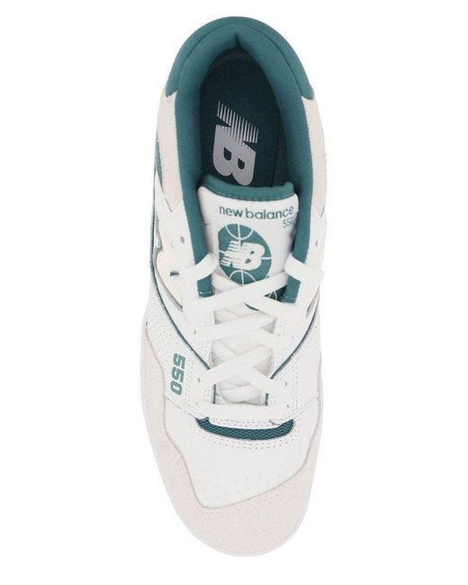 New Balance White 550 Panelled Sneakers for men