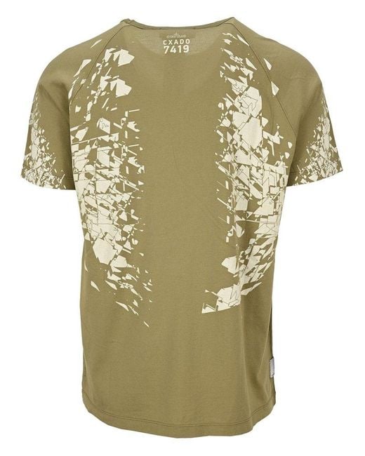 Stone Island Shadow Project Green Rear Graphic Printed T-Shirt for men