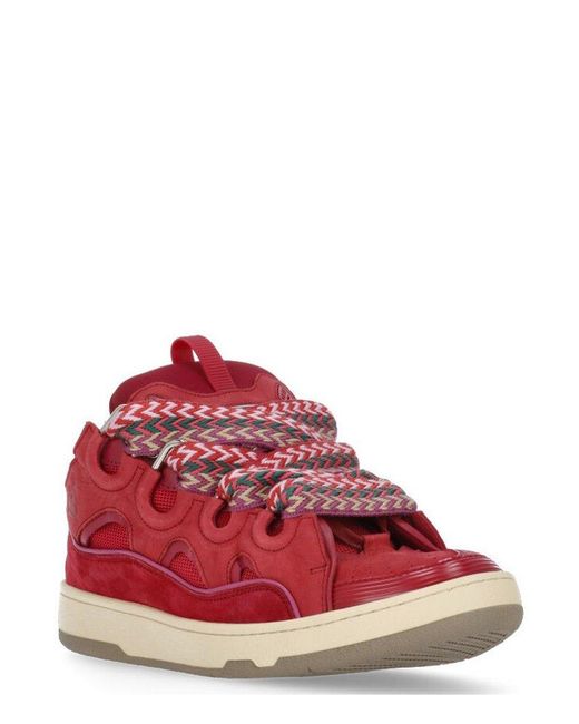 Lanvin Red Curb Chunky Leather Sneakers - Men's - Rubber/calf Leather/fabric/calf Leather for men