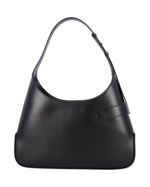 Ferragamo Black Gancini-buckled Asymmetric Shoulder Bag