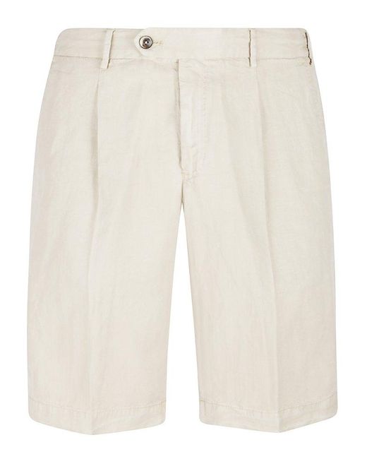 PT Torino Natural Pleated Tailored Shorts for men