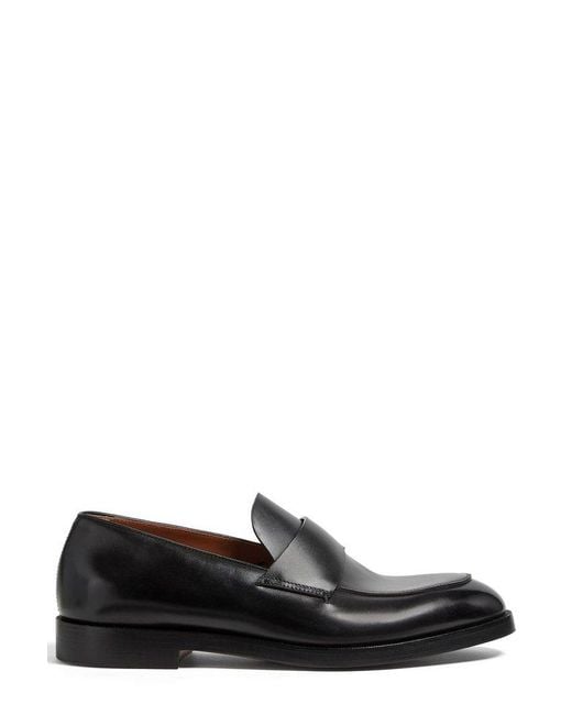 Zegna Black Torino Round Toe Loafers for men