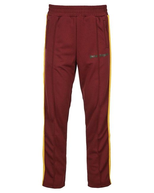 Palm Angels Red College Logo Printed Track Pants for men