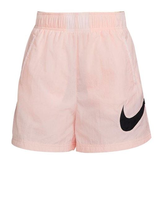 Nike Synthetic Swoosh Printed Elasticated-waist Shorts in Pink | Lyst  Australia