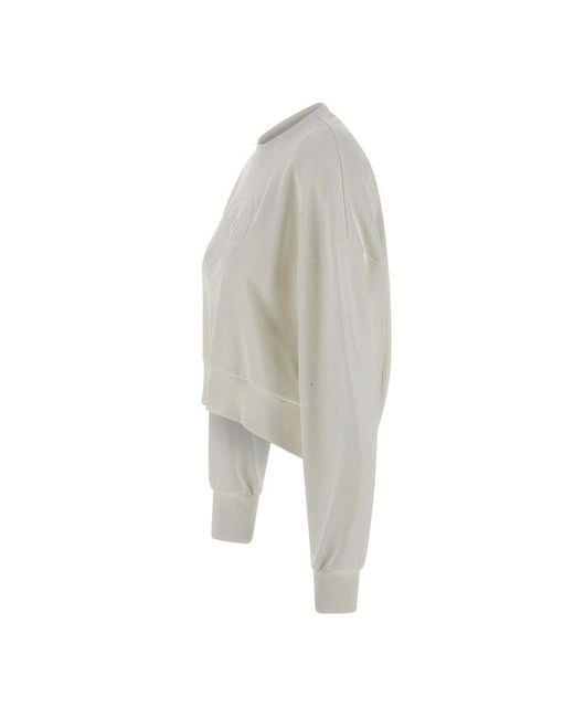 Elisabetta Franchi White Maxi Logo Embossed Sweatshirt