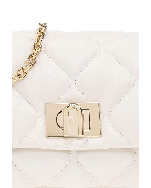 Furla White 1927 Quilted Crossbody Bag