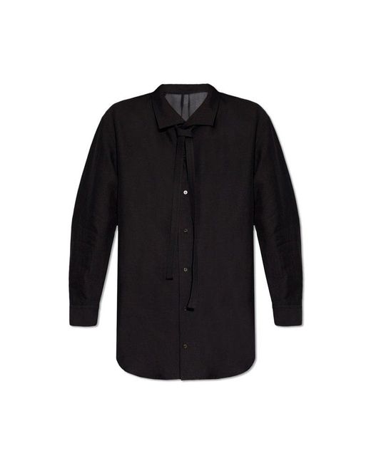 Yohji Yamamoto Black Relaxed-fitting Shirt,