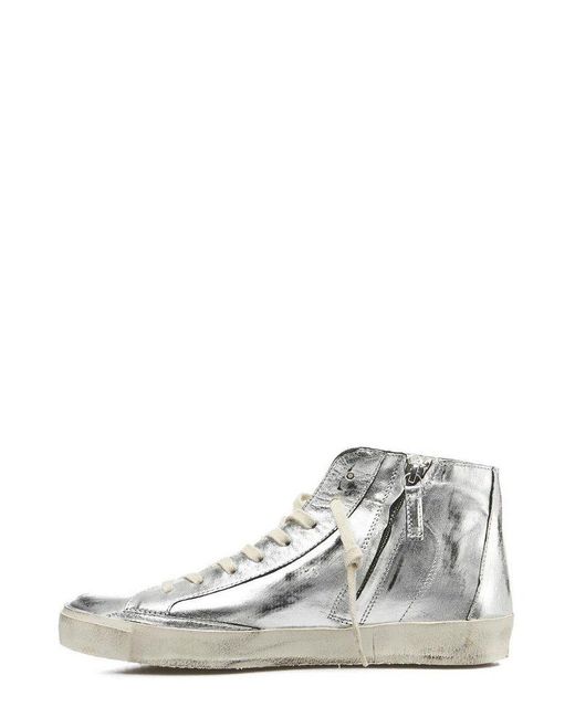 Philippe Model White Metallic Effect High-top Sneakers