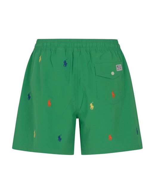 Polo Ralph Lauren Green Polo Pony Drawstring Swim Shorts for men