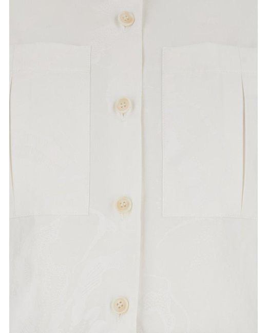 PT Torino White Jumpsuit With Chest Pockets