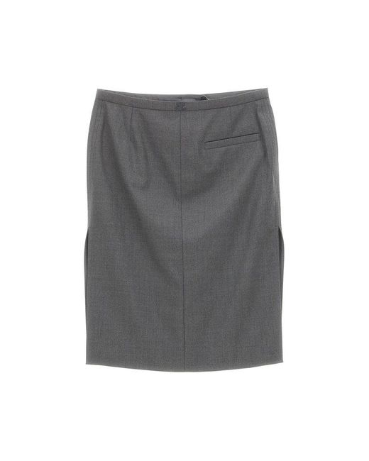 Courreges Gray Double Slits Skirt
