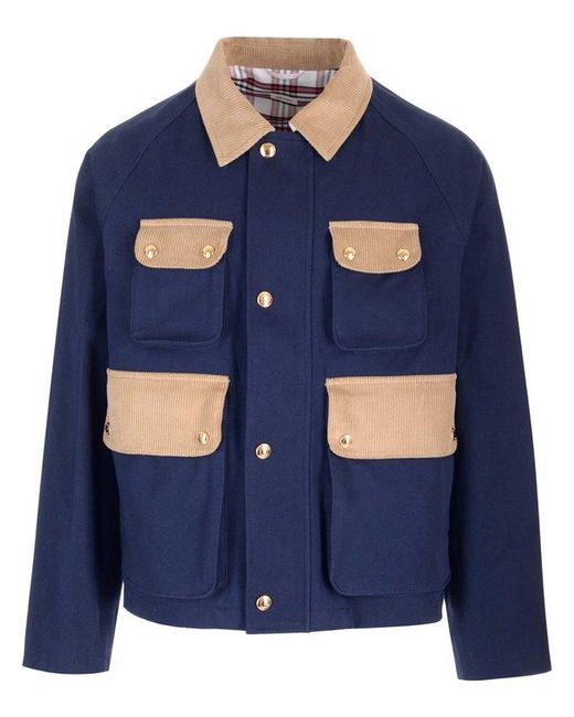 Thom Browne Blue Multi-Pocket Jacket for men