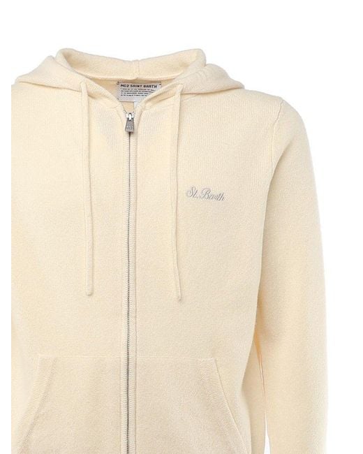 Mc2 Saint Barth Natural Hooded Zip Sweater for men