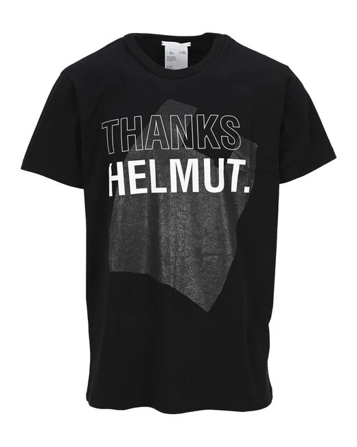 Helmut Lang Black Thanks Helmut Print T-shirt for men