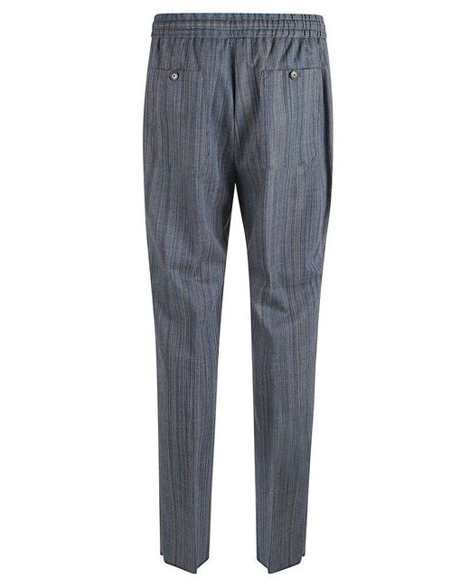 Etro Gray Mid-rise Striped Trousers for men