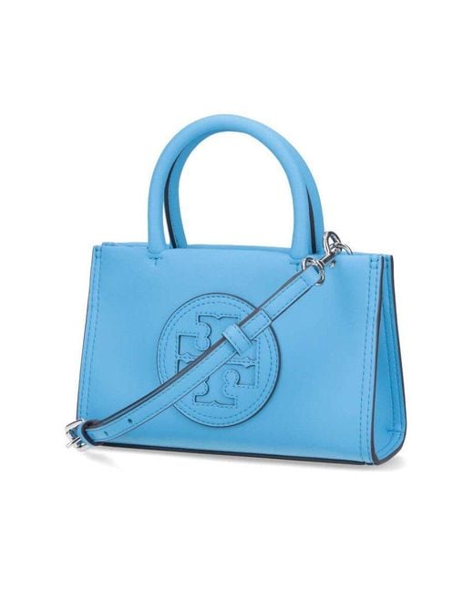 Tory Burch Blue Ella Mini Faux-leather Tote Bag