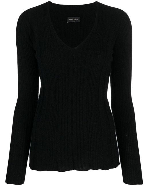 Roberto Collina Black Long Sleeved Knitted Jumper