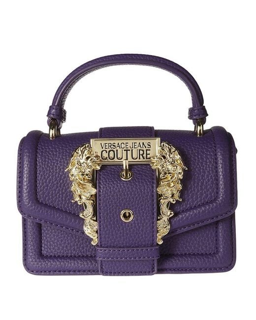 Versace Purple Logo-buckle Mini Crossbody Bag