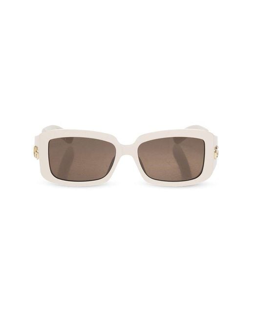 Gucci White Rectangular Frame Sunglasses