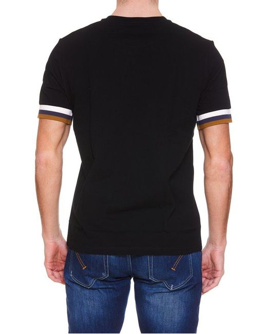 Fred Perry Black Stripe-detailed Crewneck T-shirt for men
