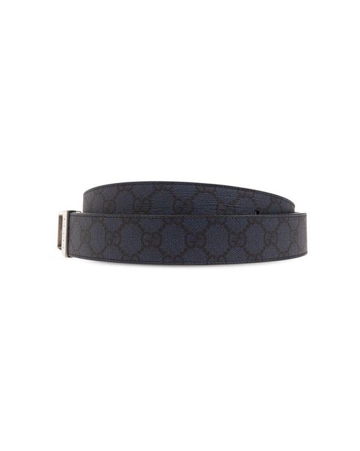 Gucci Black Monogrammed Belt for men