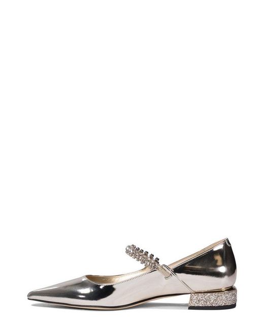 Jimmy Choo Black Bing Embellished Flat Shoes