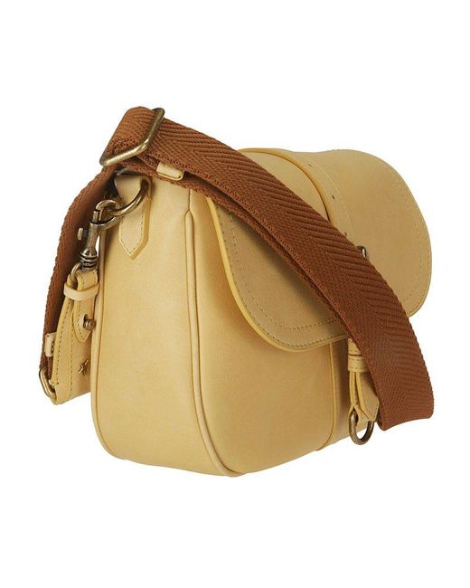 Golden Goose Deluxe Brand Natural Sally Bag Medium Smooth Calfskin Leather Fabric Sh