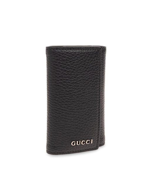 Gucci Black Leather Key Holder, for men