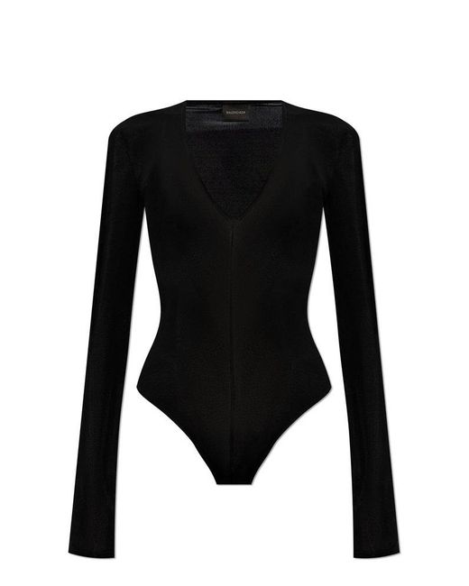 Balenciaga Black V-neck Bodysuit