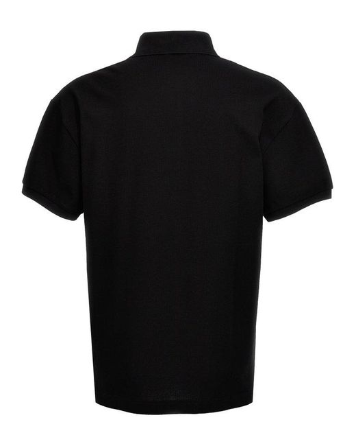 Palm Angels Black 'Monogram' Polo Shirt for men