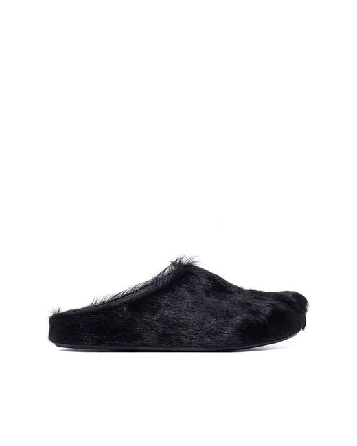 Marni Leather Fussbett Slip-on Flat Mules in Black for Men - Lyst