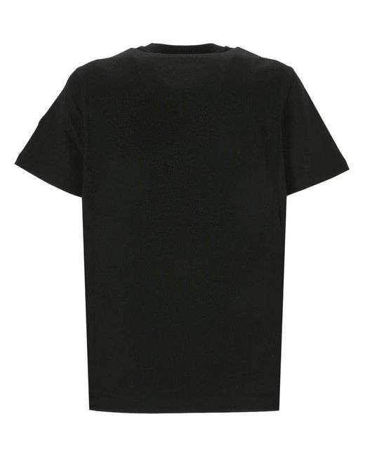 Moncler Black Laminated Logo-print T-shirt for men
