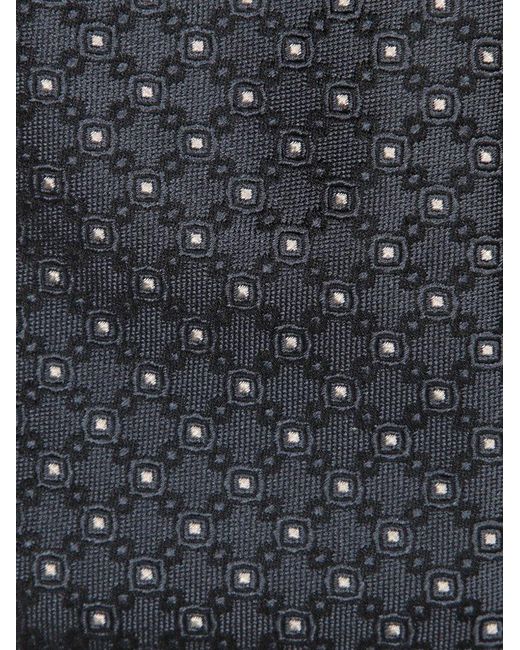 Brunello Cucinelli White Patterned-Jacquard Pointed Tip Tie for men