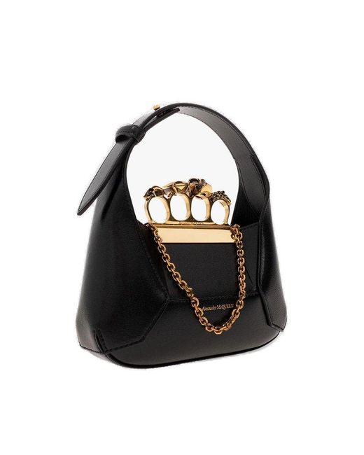 Alexander McQueen Black The Jewelled Mini Tote Bag