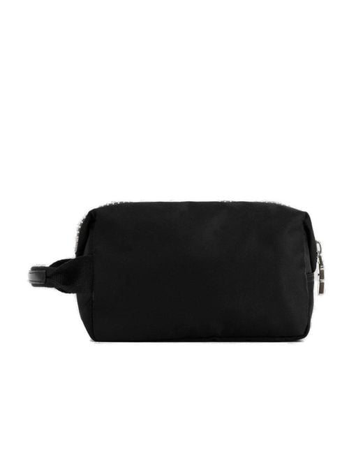 Givenchy Black Logo Printed G-zip Toilet Pouch for men