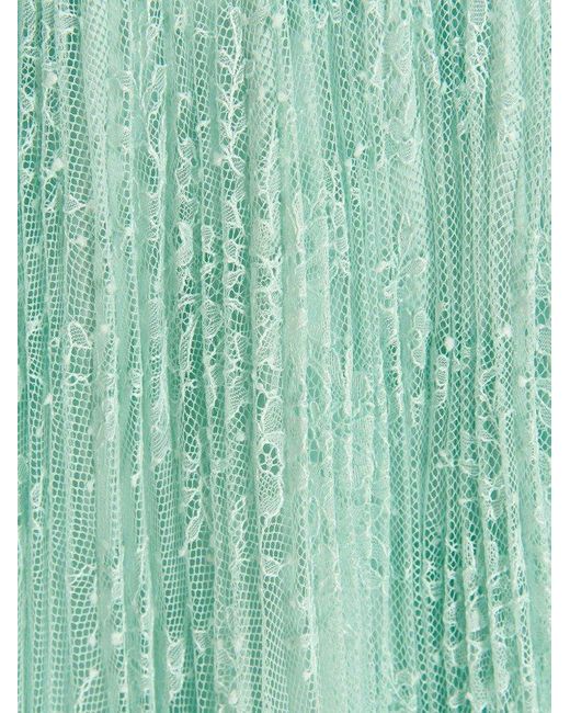 Twin Set Green Long Pleated Lace Skirt