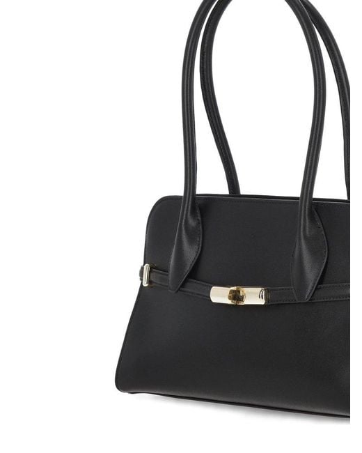 Furla Black Goccia Arch Logo Medium Handbag