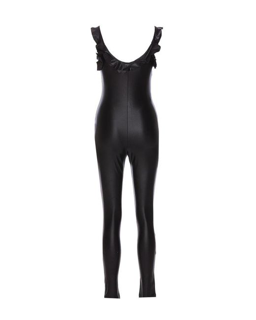 Versace Black Cut-out Ruched Sleeveless Jumpsuit