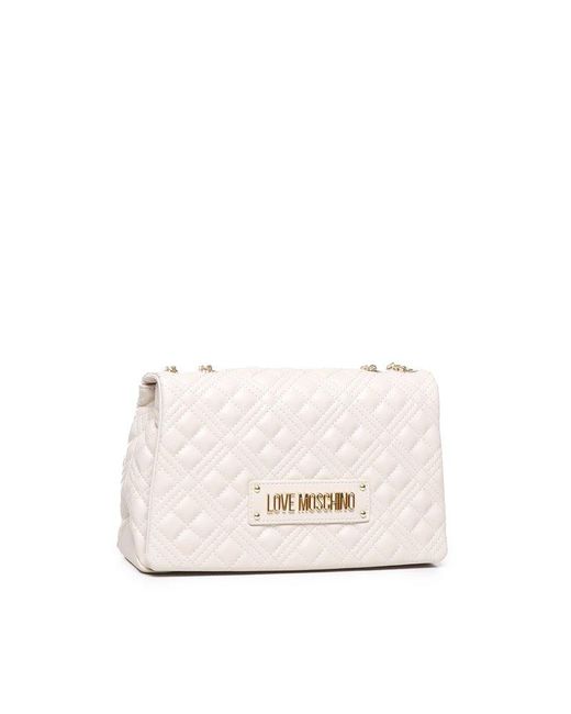 Love Moschino Natural Bag With Shoulder Strap With Logo