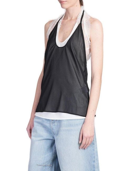Helmut Lang Black Lace Dancer Top