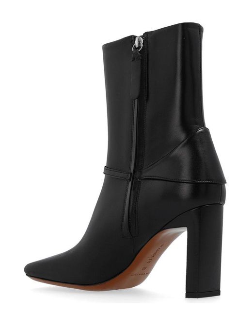 Wandler Black Isa Square Toe Ankle Boots