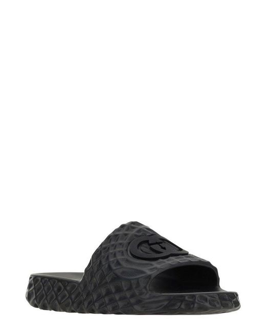 Gucci Black Interlocking G Slide Sandals for men