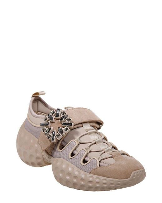 Roger Vivier Brown Viv' Embellished Sneakers