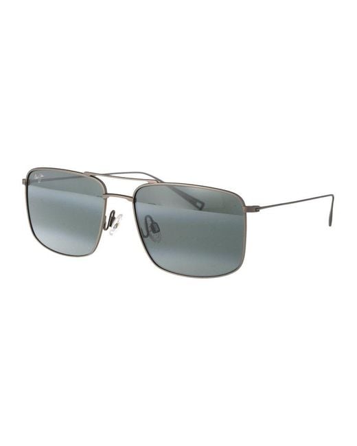 Maui Jim Gray Aeko Square Frame Polarized Sunglasses for men